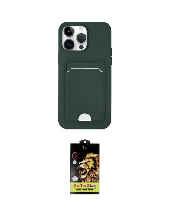 ieg™ iPhone 14 Pro Kılıf Vadi Çizgi Prime - Siyah Buffer Cam Ekran Koruyucu