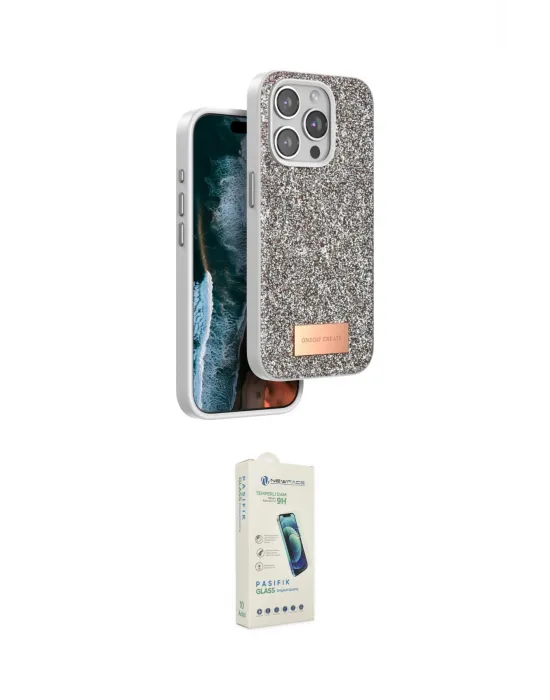 ieg™ iPhone 14 Pro Kılıf Vadi Klasik Serisi - Şeffaf Pasifik Cam Ekran Koruyucu