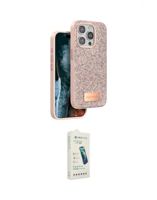 ieg™ iPhone 14 Pro Kılıf Vadi Klasik Serisi - Şeffaf Pasifik Cam Ekran Koruyucu