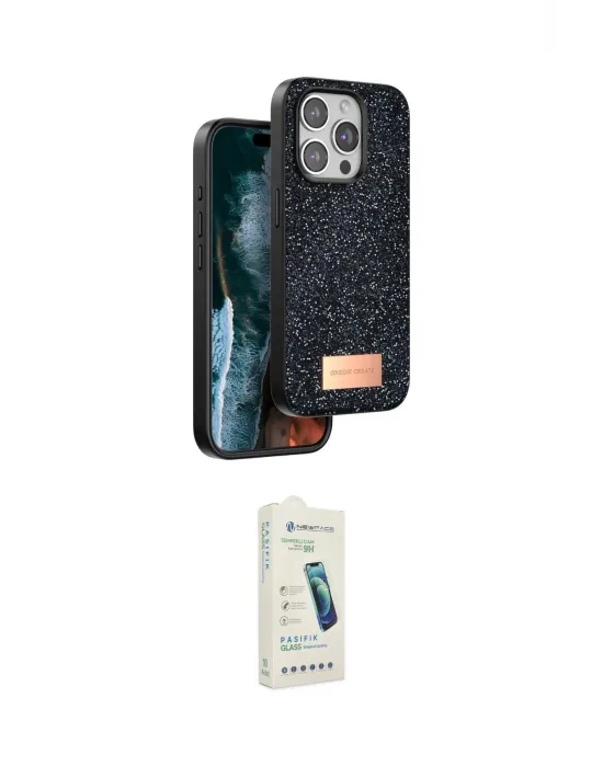 ieg™ iPhone 14 Pro Kılıf Vadi Klasik Serisi - Şeffaf Pasifik Cam Ekran Koruyucu