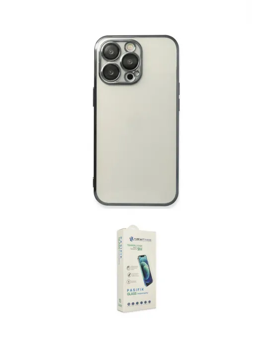 ieg™ iPhone 14 Pro Kılıf Vadi Minimal - Şeffaf Pasifik Cam Ekran Koruyucu