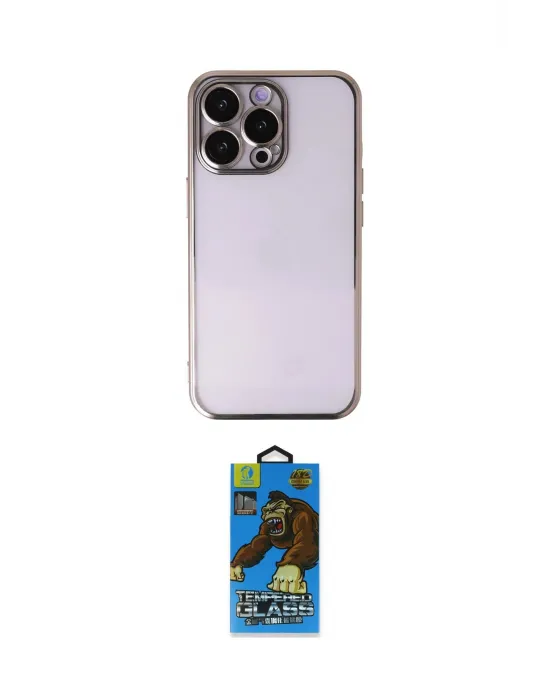 ieg™ iPhone 14 Pro Kılıf Vadi Minimal - Siyah 18D Cam Ekran Koruyucu