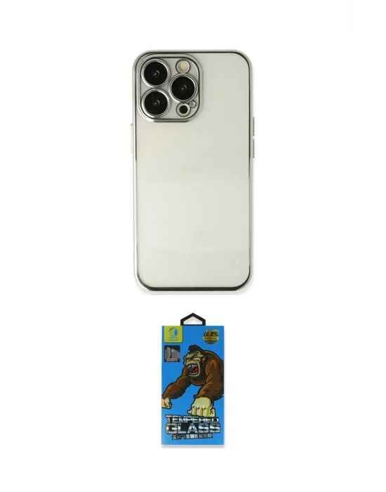 ieg™ iPhone 14 Pro Kılıf Vadi Minimal - Siyah 18D Cam Ekran Koruyucu
