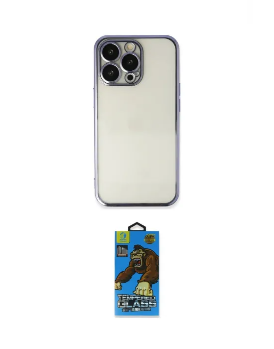 ieg™ iPhone 14 Pro Kılıf Vadi Minimal - Siyah 18D Cam Ekran Koruyucu