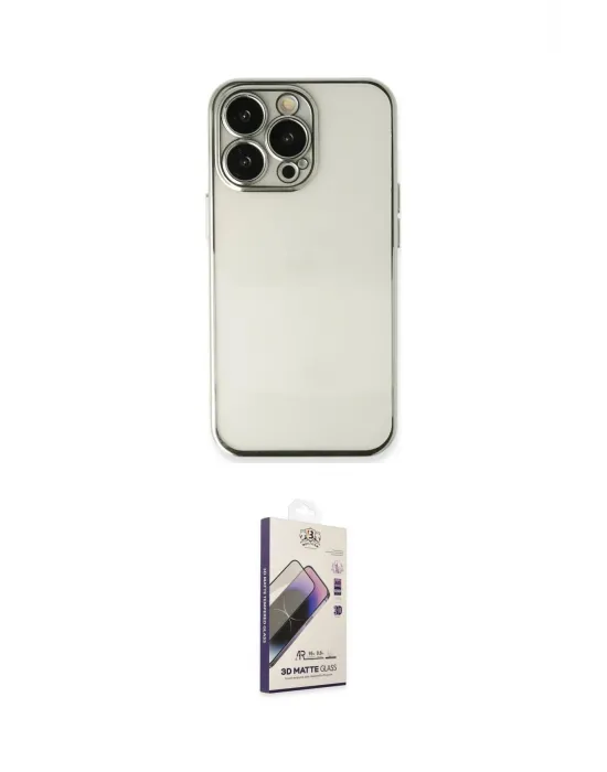 ieg™ iPhone 14 Pro Kılıf Vadi Minimal - Siyah Bilvis 3D Mat Cam Ekran Koruyucu