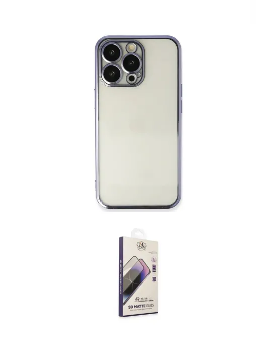 ieg™ iPhone 14 Pro Kılıf Vadi Minimal - Siyah Bilvis 3D Mat Cam Ekran Koruyucu