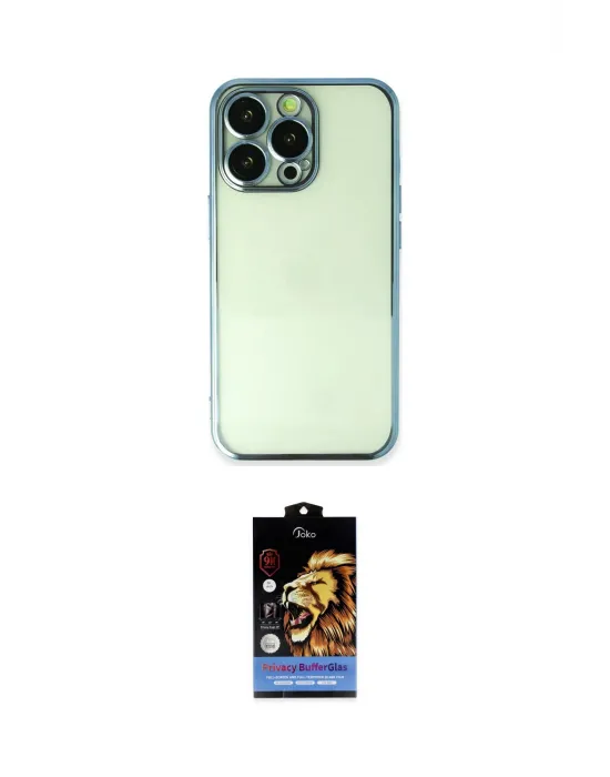 ieg™ iPhone 14 Pro Kılıf Vadi Minimal - Siyah Buffer Hayalet Cam Ekran Koruyucu