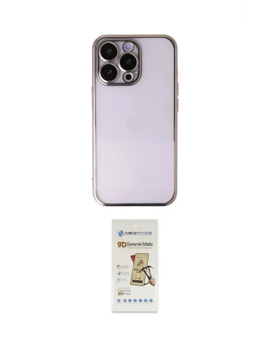 ieg™ iPhone 14 Pro Kılıf Vadi Minimal - Siyah Mat Seramik Nano Ekran Koruyucu