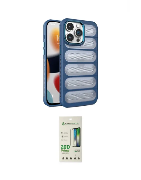 ieg™ iPhone 14 Pro Kılıf Yadigar Doku Özel Seri - Siyah 20D Premium Cam Ekran Koruyucu