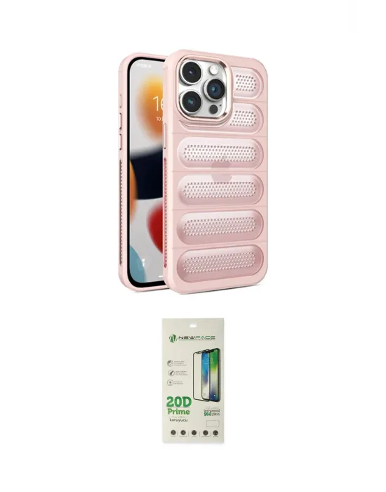 ieg™ iPhone 14 Pro Kılıf Yadigar Doku Özel Seri - Siyah 20D Premium Cam Ekran Koruyucu