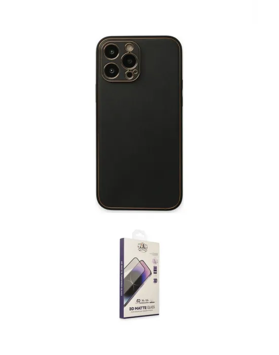 ieg™ iPhone 14 Pro Kılıf Yadigar Klasik - Siyah Bilvis 3D Mat Cam Ekran Koruyucu