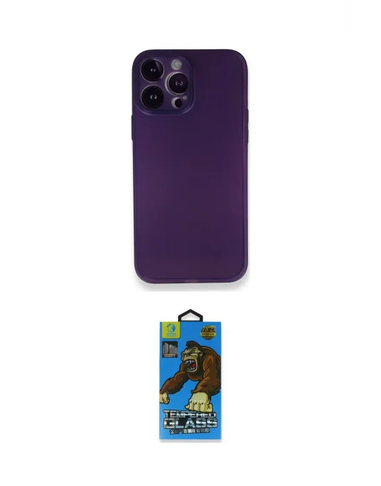 ieg™ iPhone 14 Pro Kılıf Yadigar Yansıma Serisi - Siyah 18D Cam Ekran Koruyucu