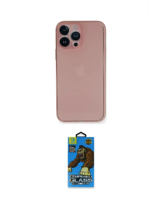 ieg™ iPhone 14 Pro Kılıf Yadigar Yansıma Serisi - Siyah 18D Cam Ekran Koruyucu