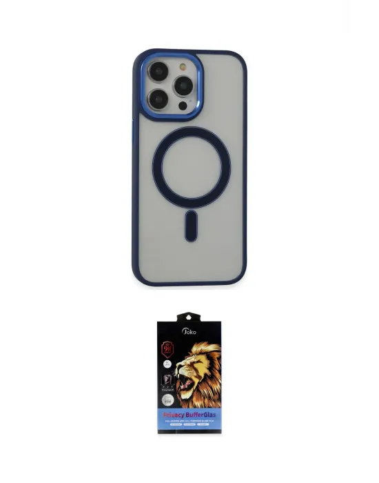 ieg™ iPhone 14 Pro Kılıf Yankı Işık Özel Seri - Siyah Buffer Hayalet Cam Ekran Koruyucu