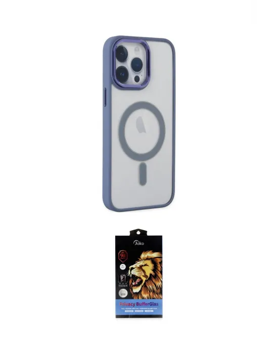 ieg™ iPhone 14 Pro Kılıf Yankı Işık Özel Seri - Siyah Buffer Hayalet Cam Ekran Koruyucu