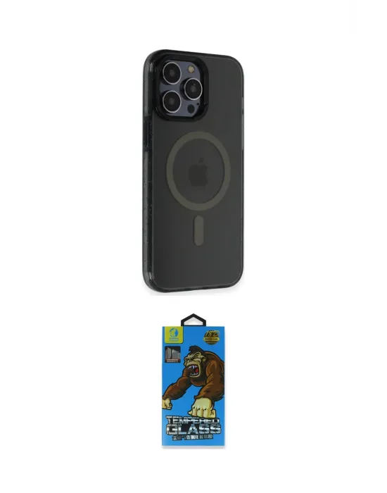 ieg™ iPhone 14 Pro Kılıf Yankı Işık Prime - Siyah 18D Cam Ekran Koruyucu