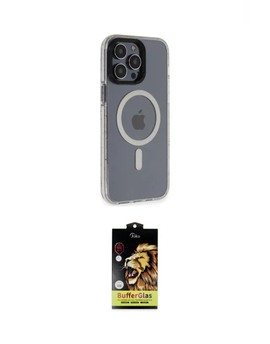 ieg™ iPhone 14 Pro Kılıf Yankı Işık Prime - Siyah Buffer Cam Ekran Koruyucu