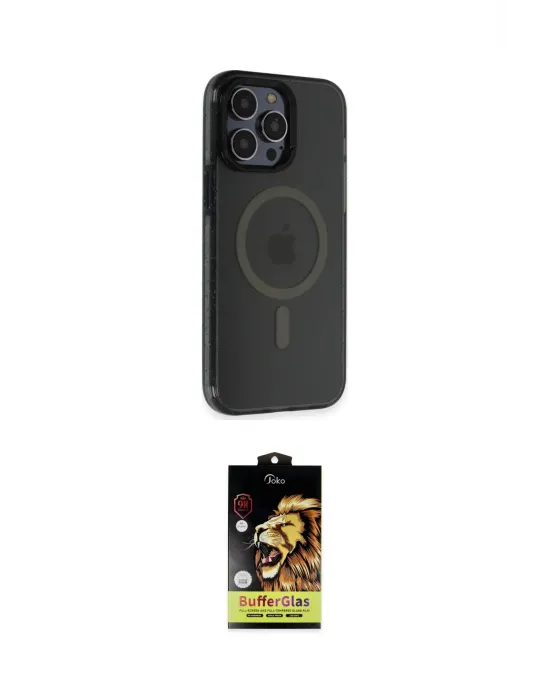 ieg™ iPhone 14 Pro Kılıf Yankı Işık Prime - Siyah Buffer Cam Ekran Koruyucu