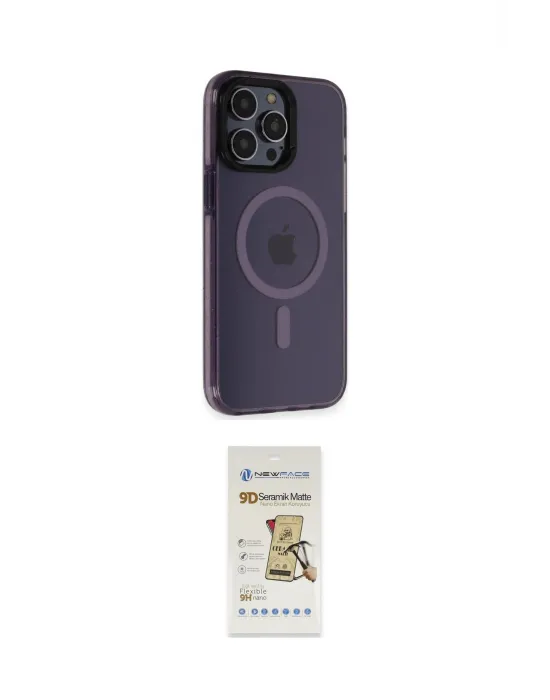 ieg™ iPhone 14 Pro Kılıf Yankı Işık Prime - Siyah Mat Seramik Nano Ekran Koruyucu