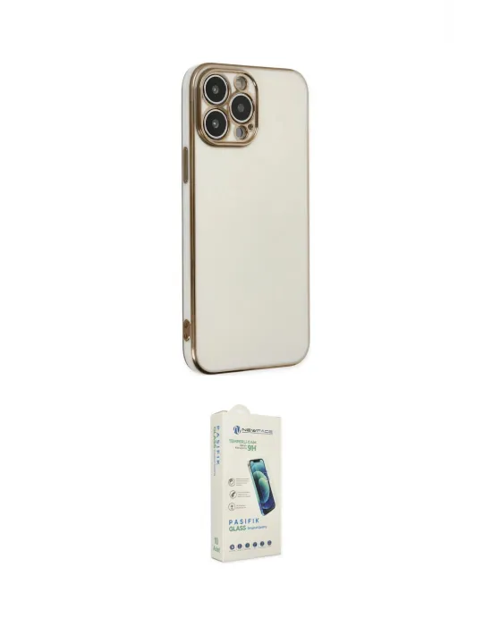 ieg™ iPhone 14 Pro Kılıf Yankı Serisi - Şeffaf Pasifik Cam Ekran Koruyucu