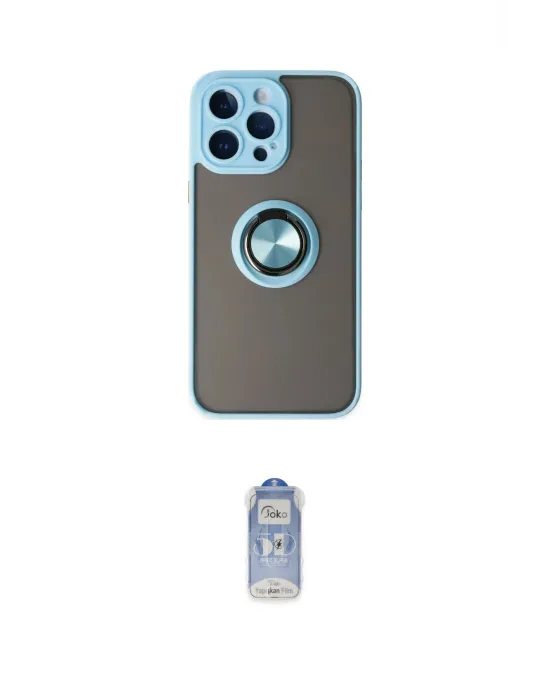 ieg™ iPhone 14 Pro Kılıf Yörünge Çizgi - Siyah Joko Magic 5D Cam