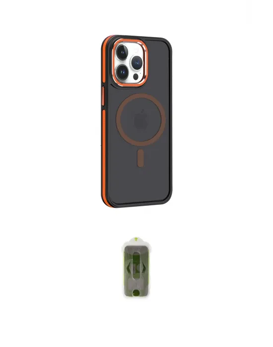 ieg™ iPhone 14 Pro Kılıf Yörünge Klasik - Siyah Joko Magic 5D Hayalet Cam