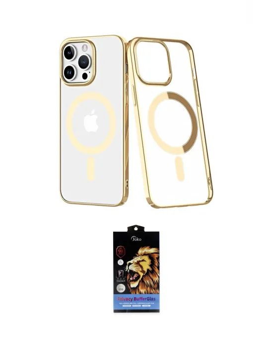 ieg™ iPhone 14 Pro Kılıf Yörünge Minimal - Siyah Buffer Hayalet Cam Ekran Koruyucu