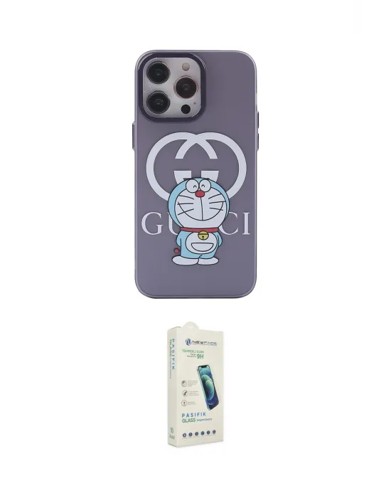 ieg™ iPhone 14 Pro Kılıf Zirve Form Özel Seri - Şeffaf Pasifik Cam Ekran Koruyucu