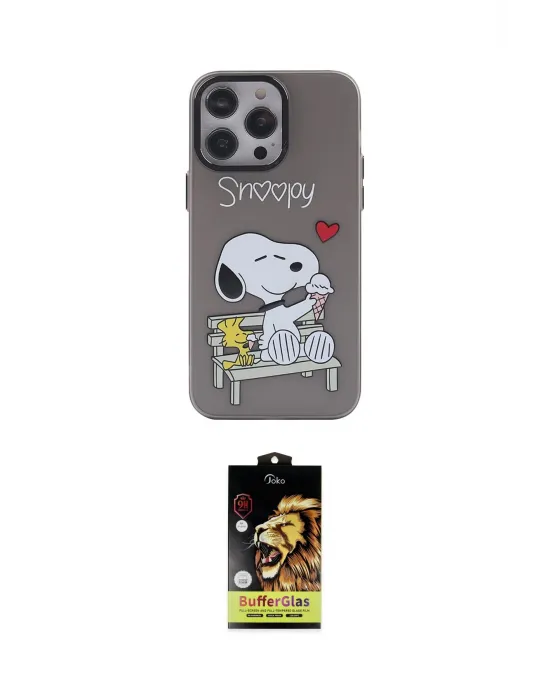ieg™ iPhone 14 Pro Kılıf Zirve Form Özel Seri - Siyah Buffer Cam Ekran Koruyucu
