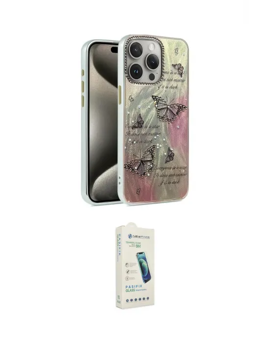ieg™ iPhone 14 Pro Kılıf Zirve Modern Prime - Şeffaf Pasifik Cam Ekran Koruyucu