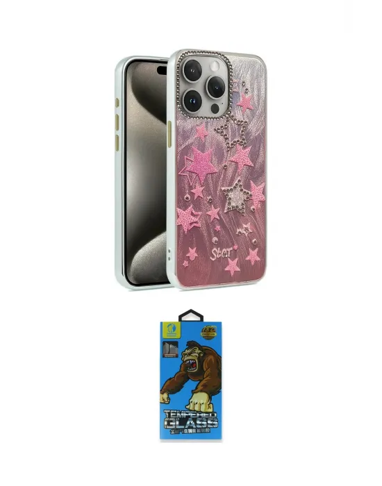 ieg™ iPhone 14 Pro Kılıf Zirve Modern Prime - Siyah 18D Cam Ekran Koruyucu