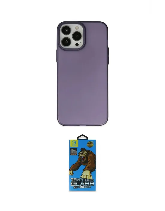 ieg™ iPhone 14 Pro Max Kılıf Ahenk Çizgi Prime - Siyah 18D Cam Ekran Koruyucu