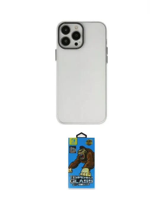ieg™ iPhone 14 Pro Max Kılıf Ahenk Çizgi Prime - Siyah 18D Cam Ekran Koruyucu