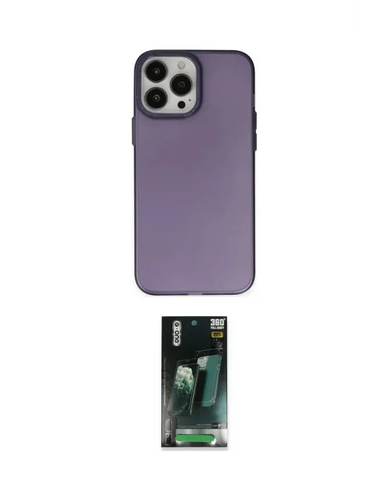 ieg™ iPhone 14 Pro Max Kılıf Ahenk Çizgi Prime - Siyah 360 Mat Full Body Arka Koruyucu