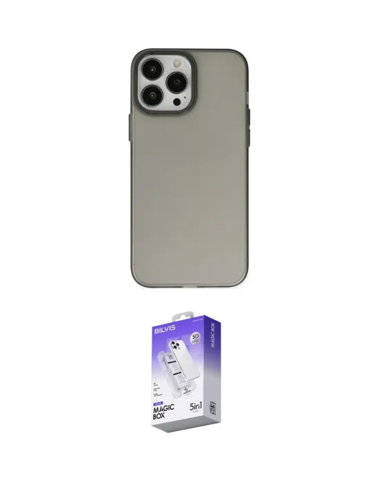 ieg™ iPhone 14 Pro Max Kılıf Ahenk Çizgi Prime - Siyah Bilvis 5in1 3D Magic Cam Ekran Koruyucu