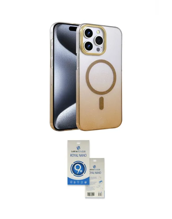 ieg™ iPhone 14 Pro Max Kılıf Ahenk Doku Özel Seri - Şeffaf Royal Nano Ekran Koruyucu