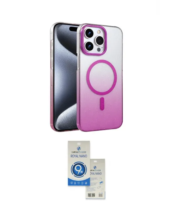 ieg™ iPhone 14 Pro Max Kılıf Ahenk Doku Özel Seri - Şeffaf Royal Nano Ekran Koruyucu