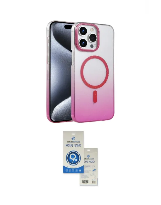 ieg™ iPhone 14 Pro Max Kılıf Ahenk Doku Özel Seri - Şeffaf Royal Nano Ekran Koruyucu