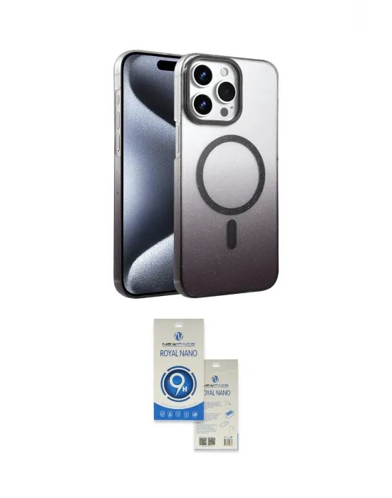 ieg™ iPhone 14 Pro Max Kılıf Ahenk Doku Özel Seri - Şeffaf Royal Nano Ekran Koruyucu