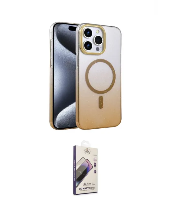 ieg™ iPhone 14 Pro Max Kılıf Ahenk Doku Özel Seri - Siyah Bilvis 3D Mat Cam Ekran Koruyucu