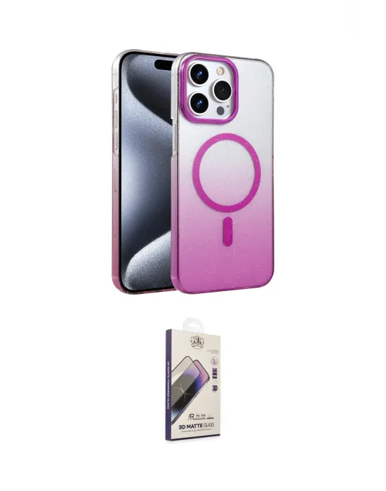 ieg™ iPhone 14 Pro Max Kılıf Ahenk Doku Özel Seri - Siyah Bilvis 3D Mat Cam Ekran Koruyucu