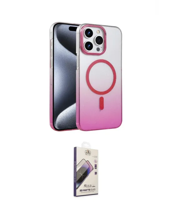 ieg™ iPhone 14 Pro Max Kılıf Ahenk Doku Özel Seri - Siyah Bilvis 3D Mat Cam Ekran Koruyucu