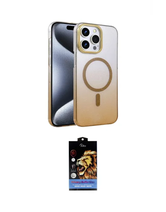 ieg™ iPhone 14 Pro Max Kılıf Ahenk Doku Özel Seri - Siyah Buffer Hayalet Cam Ekran Koruyucu