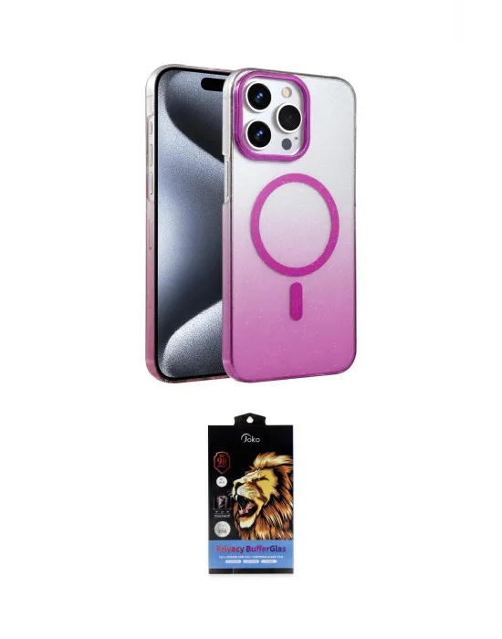 ieg™ iPhone 14 Pro Max Kılıf Ahenk Doku Özel Seri - Siyah Buffer Hayalet Cam Ekran Koruyucu