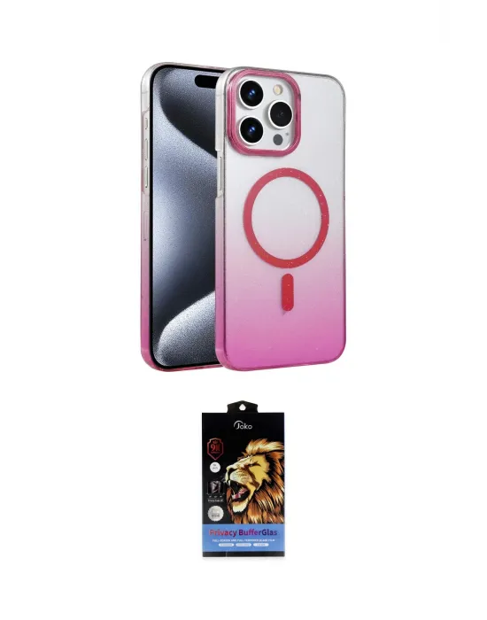 ieg™ iPhone 14 Pro Max Kılıf Ahenk Doku Özel Seri - Siyah Buffer Hayalet Cam Ekran Koruyucu