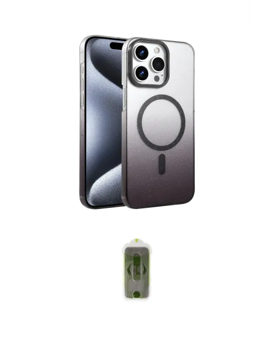 ieg™ iPhone 14 Pro Max Kılıf Ahenk Doku Özel Seri - Siyah Joko Magic 5D Hayalet Cam