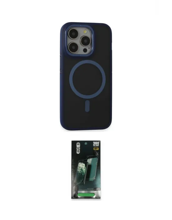 ieg™ iPhone 14 Pro Max Kılıf Ahenk Form Serisi - Şeffaf 360 Full Body Arka Koruyucu
