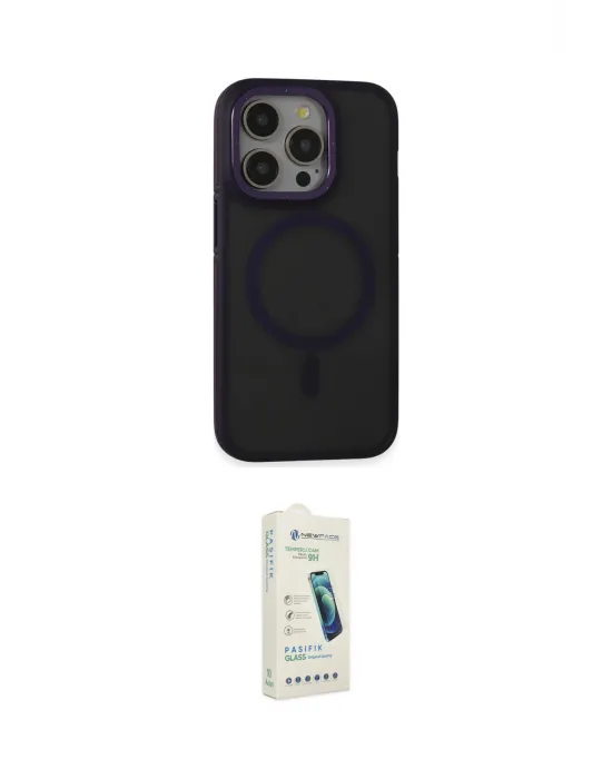 ieg™ iPhone 14 Pro Max Kılıf Ahenk Form Serisi - Şeffaf Pasifik Cam Ekran Koruyucu