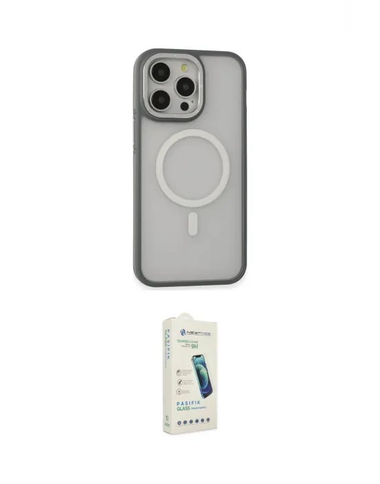 ieg™ iPhone 14 Pro Max Kılıf Ahenk Form Serisi - Şeffaf Pasifik Cam Ekran Koruyucu