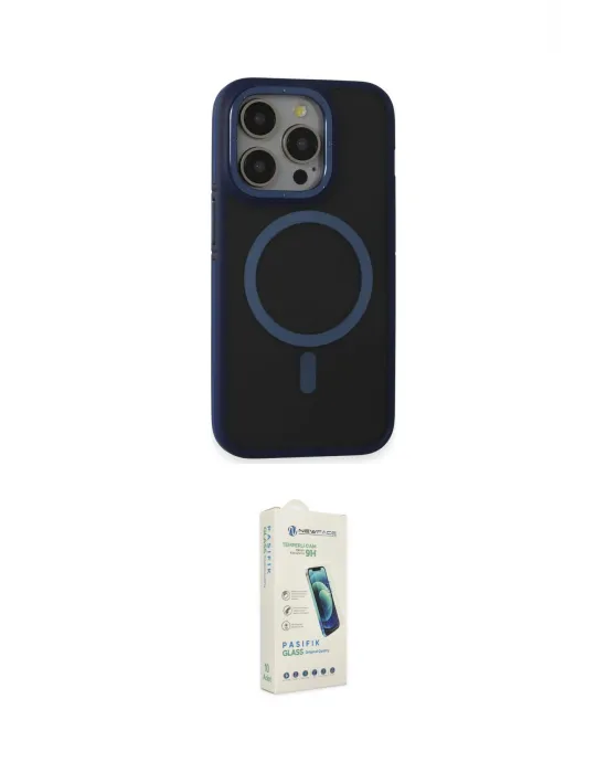ieg™ iPhone 14 Pro Max Kılıf Ahenk Form Serisi - Şeffaf Pasifik Cam Ekran Koruyucu